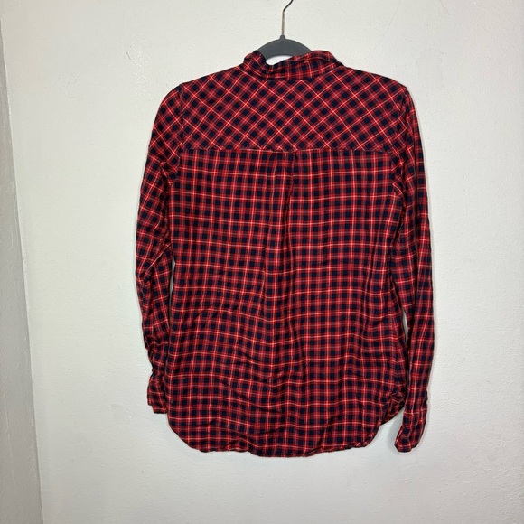 J. Crew Red and Black Checkered Women's Shirt Size 2 - Picture 5 of 6